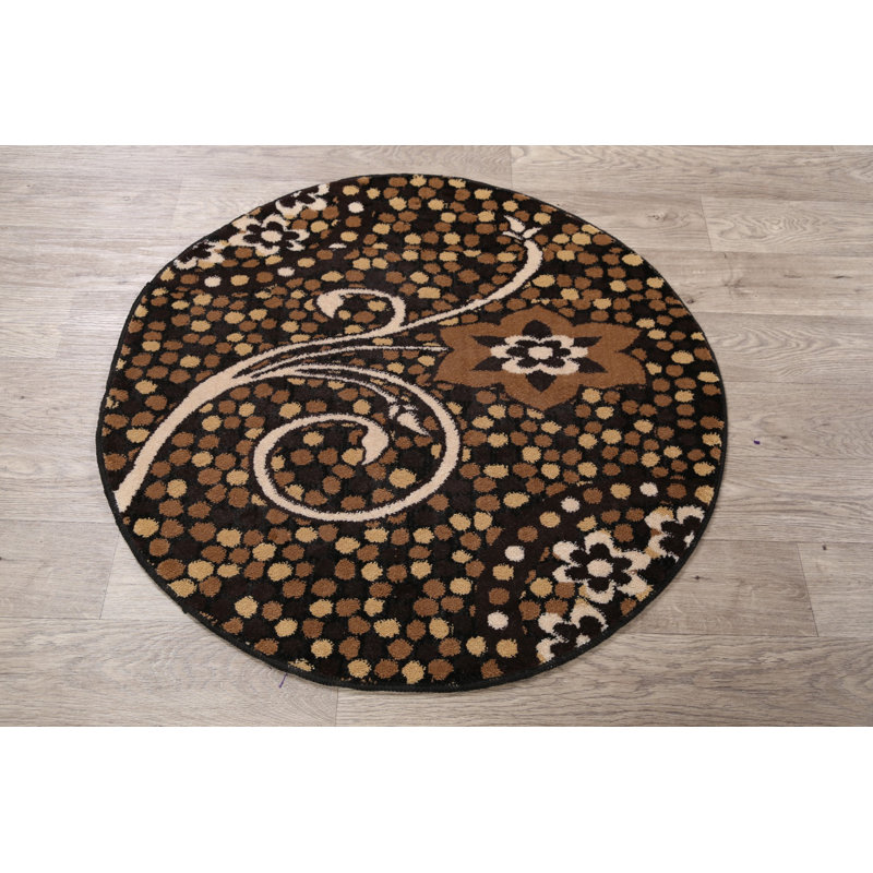 Rugsource Round Black/Beige/Brown Rug